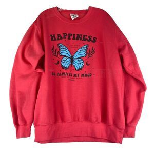 Pacific and Co. Women's Size M Inspirational Quote Graphic Pink Crewneck Sweater